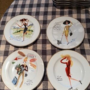 Sakura glamour girls 4 Dessert/salad plates with box
